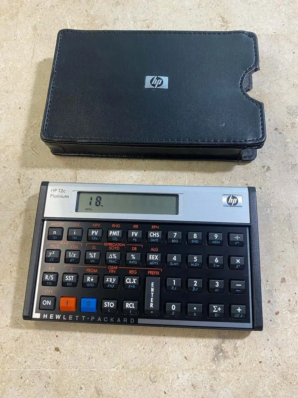 HP 12c Platinum Financial Calculator with Leather Case